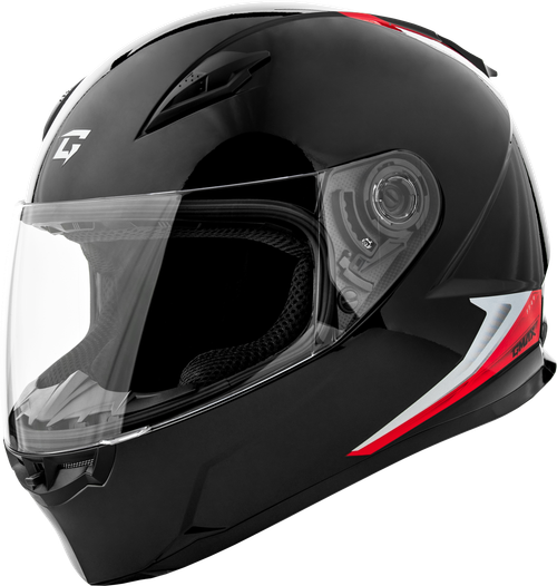 GMAX FF-49 SYTH Helmet Black/Red - Lightweight Motorcycle Helmet with COOLMAX® Interior and UV Protection