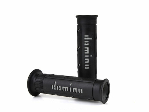 Domino Racing Xm2 Grips Black/Grey Pair for 22mm Handlebars with Twist Throttle
