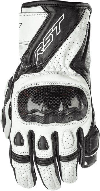 RST Stunt III CE Gloves Black/White Medium - Protective Motorcycle Gear