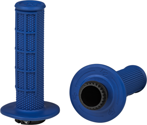 FIRE POWER Control MX Lock-On Grips Blue Half Waffle – Easy Installation and Secure Fit