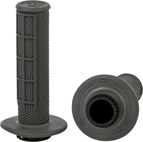 FIRE POWER Control MX Lock-On Grips Grey Half Waffle - Easy Install, Secure Fit