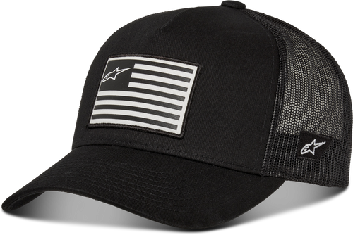 Alpinestars Flag Flat Trucker Hat Black/Black - Comfortable & Stylish Headwear
