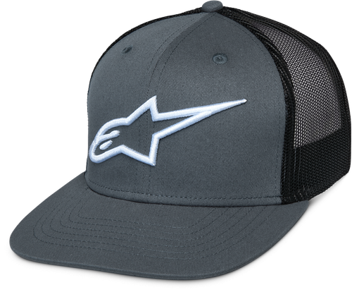 Alpinestars Corp Trucker Hat Gray/Black - Casual Mesh Cap for Men and Women