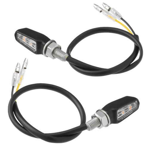 ZETA 701 LED Turn Signal with Clear Lens - Black Aluminum Body, Waterproof, 12V