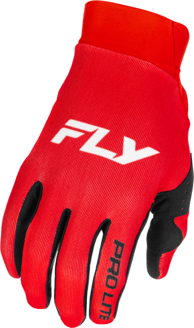 Fly Racing Pro Lite Gloves Red/White Medium - Lightweight Race Gloves with Touch Screen Compatibility