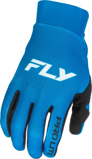 Fly Racing Pro Lite Gloves Blue/White – Lightweight Race Gloves with Touch Screen Compatibility