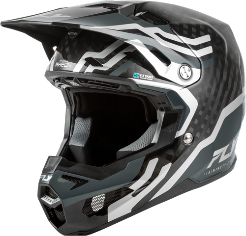 Fly Racing Yth Formula S Carbon Byte Helmet Black Carbon/Grey/Silver (Part #73-4450YL)