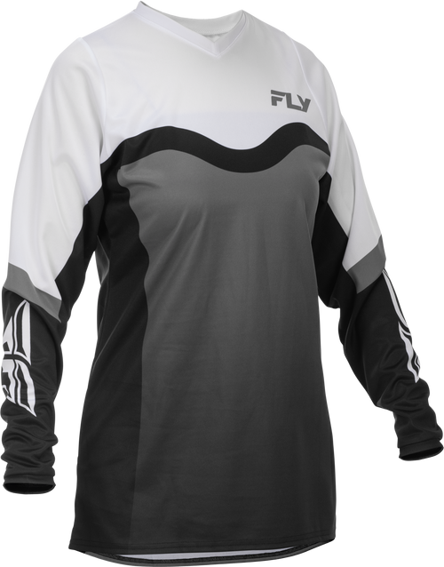 Fly Racing Women's F 16 Jersey Grey/Black/White Small - Performance Motocross Jersey