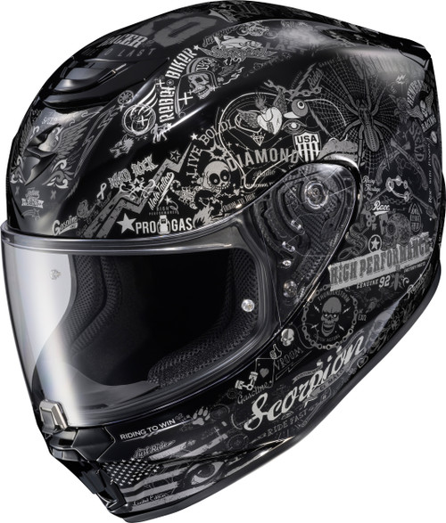 Scorpion EXO Exo R330 Full Face Helmet Shake 2 Black XL - DOT & ECE Certified for Safety and Comfort