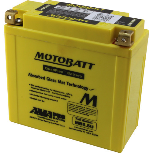 Motobatt MB5.5U Sealed AGM Battery with Quadflex Design