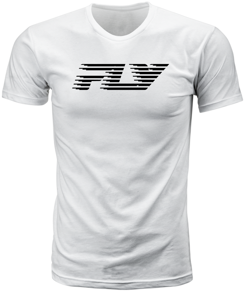 Fly Racing Fly Fast Tee White Medium - Comfortable Combed Cotton Crew Neck T-Shirt