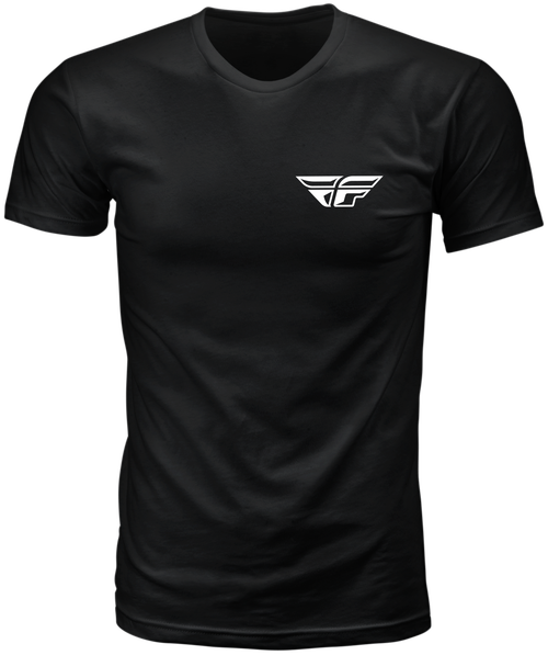 Fly Racing Staple Tee Black Large - Comfortable 100% Cotton Crew Neck T-Shirt
