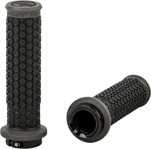 FIRE POWER Pilot ATV Lock-On Grips Black and Gray - Comfortable & Secure Handlebar Grip