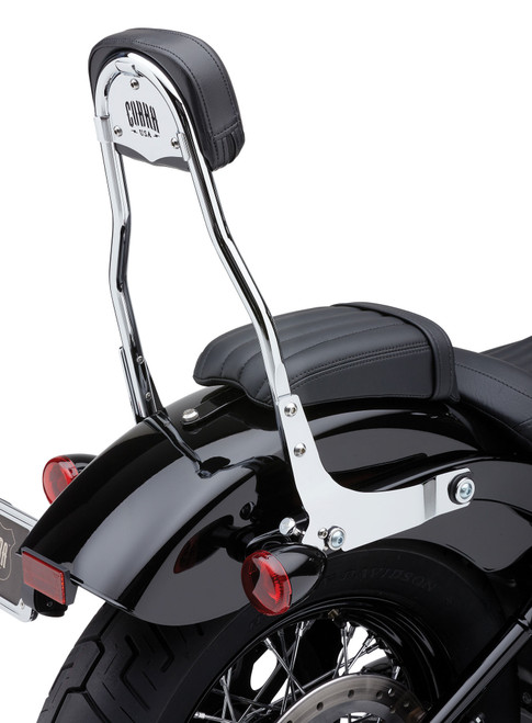 Cobra Detachable Backrest with Round Chrome Sissy Bar for Harley Touring Models (Part #602-2006)