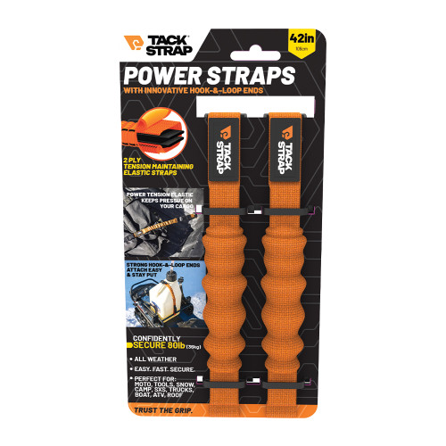 TACK STRAP Power Strap 42-inch Adjustable Cargo Tie-Down with Hook-and-Loop Ends
