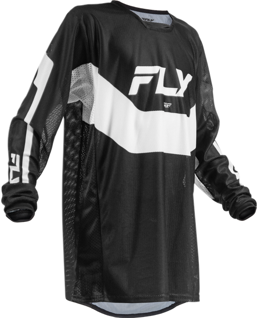 Fly Racing Yth Kinetic Mesh Jersey Black/White Youth Part 380-330YL