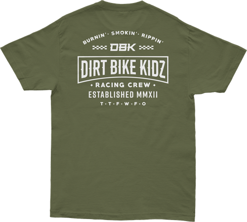 DBK Speed & Style Tee Military Green Small - 100% Cotton, 6oz