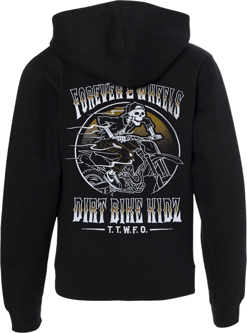 DBK Ghost Rider Youth Hoodie Black YL - Comfortable 8.5oz Cotton-Poly Blend