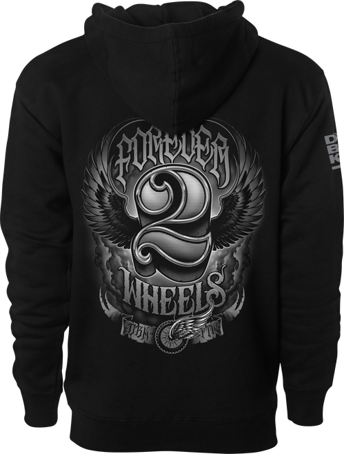 DBK Two Wheels Hoodie Black Medium - Comfortable Cotton-Poly Blend for Casual Wear
