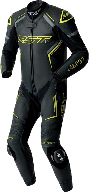 RST S1 D3O Leather Suit Black/Grey/Fluorescent Yellow - Part 103604F.YEL-46