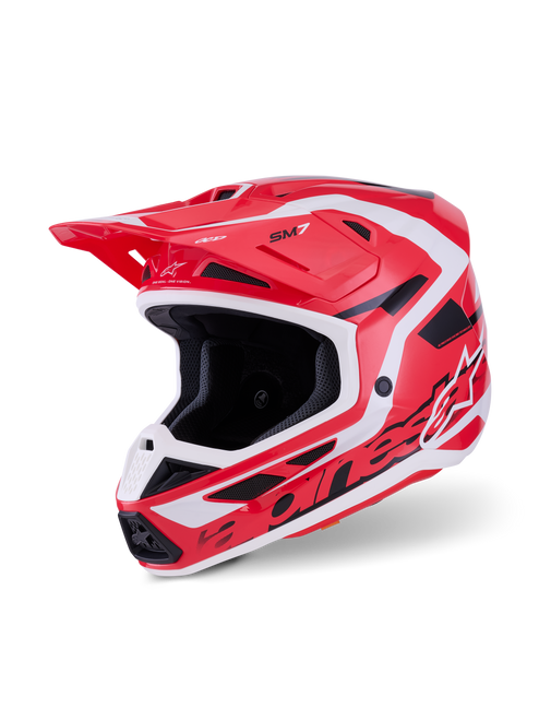 Alpinestars SM7 Deed Helmet Red/Black/White Glossy (Part #8302426-3139-S)