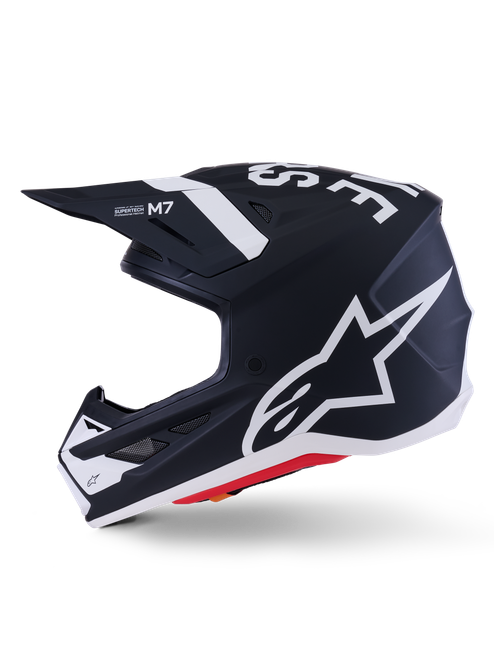 Alpinestars SM7 Dasher Helmet Black/White Matte XL - High-Performance Motorcycle Helmet