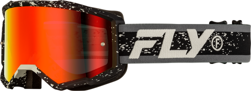Fly Racing Youth Zone Goggle Black/Grey with Red Mirror Smoke Lens
