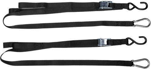 FIRE POWER 1-inch x 6-foot Tie Down Straps, Black, Pack of 2