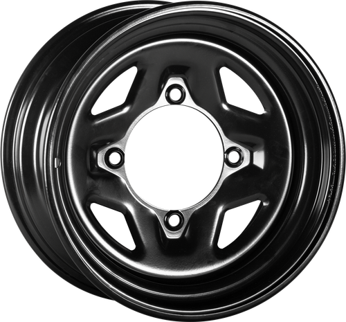 Sedona Steel 14x7 4/156 4+3 Black Wheel with Tapered Stud Holes – Part Number 570-9007