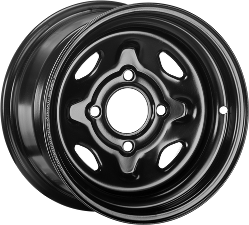 Sedona Steel 12x7 4/110 4+3 Black Front/Rear Wheel - Part Number 570-9005