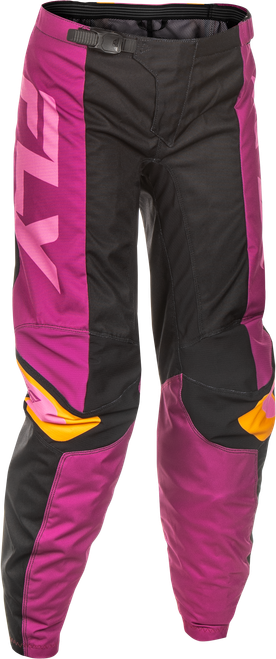 Fly Racing Women's F 16 Pants Ca/Ny Black, Mauve & Yellow Size 07/08