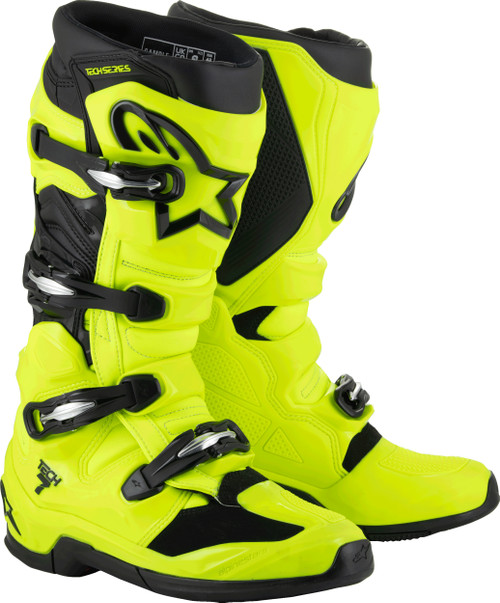 Alpinestars Tech 7 Boots Yellow Fluo/Black Size 11 – Off-Road Motorcycle Boots with Advanced Protection and Comfort