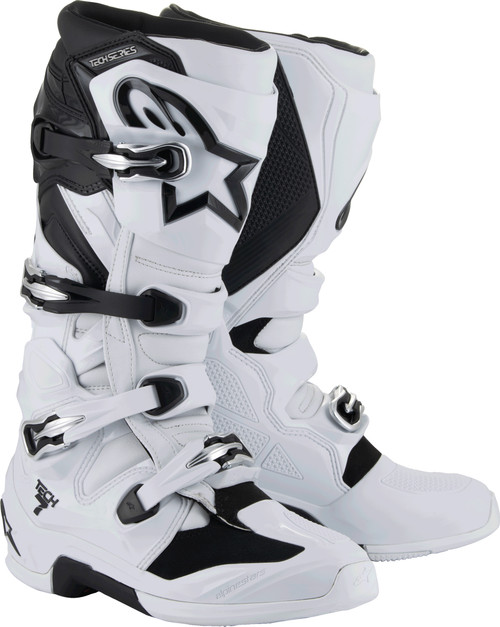 Alpinestars Tech 7 Off-Road Motorcycle Boots White/Black Size 9