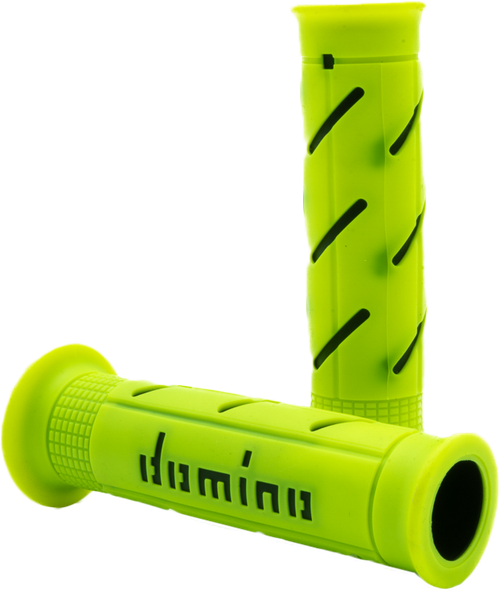 Domino Racing Xm2 Grips Flo Yellow/Black Pair for 22mm Handlebars with Twist Throttles