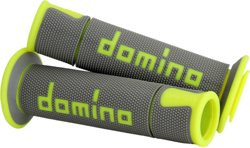 Domino Racing A450 Road Racing Grips Grey and Fluorescent Yellow Pair