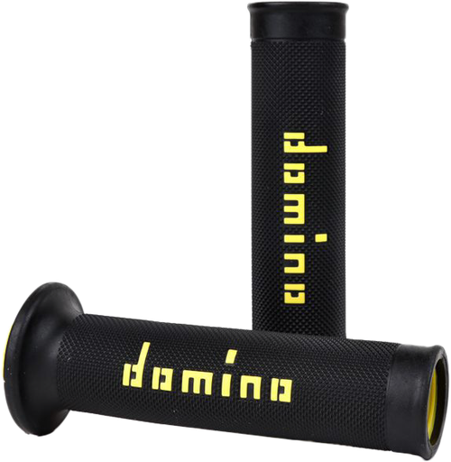 Domino Racing MotoGP Grips Black and Yellow Pair for 22mm Handlebars