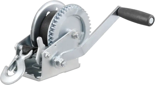 CURT 1400 lb Winch with 20 ft Strap for Boat Trailers and Hoisting Applications