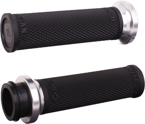 ODI Rufian Grips Tbw 1 Inch Black/Silver - Performance V-Twin Motorcycle Handlebar Grips