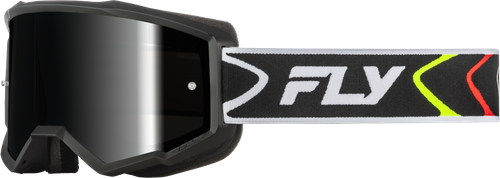 FLY Racing Zone Goggle Black/White with Black Mirror and Smoke Lens