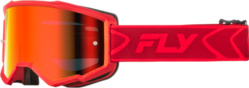 Fly Racing Zone Goggle Red/Crimson with Red Mirror Smoke Lens