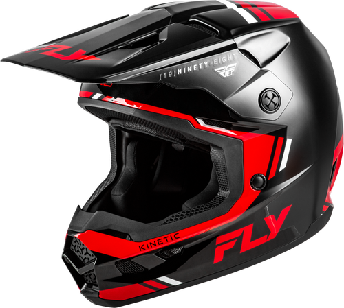 FLY Racing Kinetic Verdict Helmet Black/Red/White Small - DOT & ECE22.06 Approved Off-Road Helmet