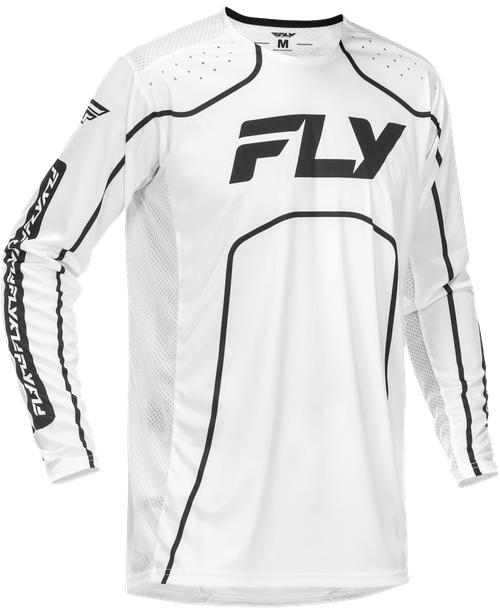 Fly Racing Rayce Bicycle Jersey White/Black Large - Performance Long Sleeve Cycling Jersey