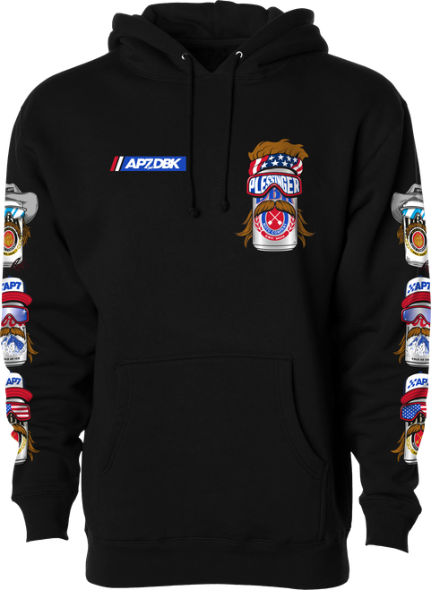 DBK Mullet Madness Hoodie Black Large - 10oz 70% Cotton / 30% Polyester Blend