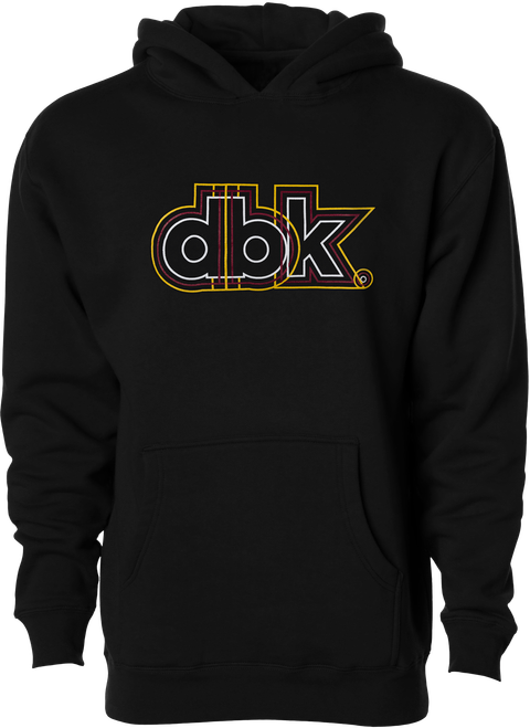 DBK YH-LINEDUP-L Youth Lined Up Black Hoodie - 8.5oz Cotton/Poly Blend