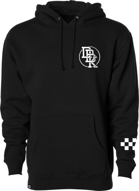 DBK Hot Rod Hoodie Black Large - 10oz 70% Cotton / 30% Polyester Blend