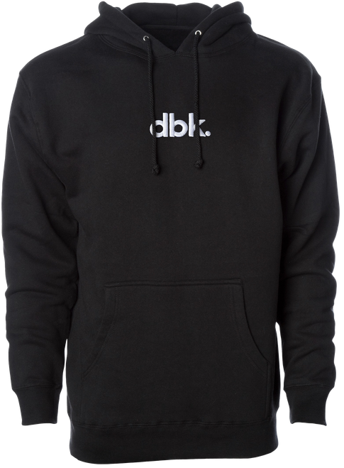 DBK Basics Hoodie in Black – Large, 10oz 70% Cotton/30% Poly Blend