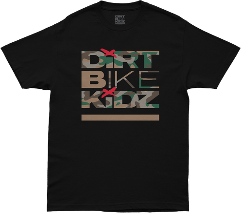 DBK Classic Camo Youth Tee in Black with Color Camo - Part Number YT-CLASSICCAM-XL