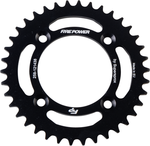 FIRE POWER Rear Sprocket Aluminum 38-tooth Black (Part No. FPA-1214-38-BLK)