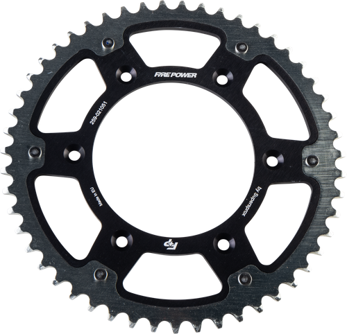 FIRE POWER FPH-210-51-BLK Rear Sprocket Hybrid 51-Tooth Black and Silver