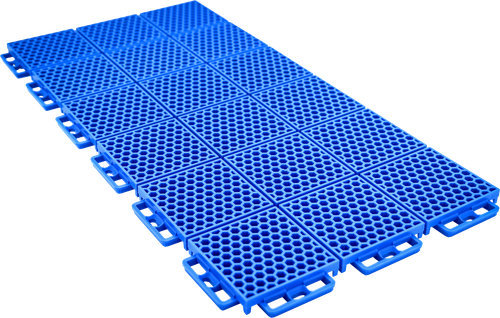 Caliber Protech Flooring Smooth Blue 24-Piece Kit – Durable Powersports Surface with Traction and Drainage